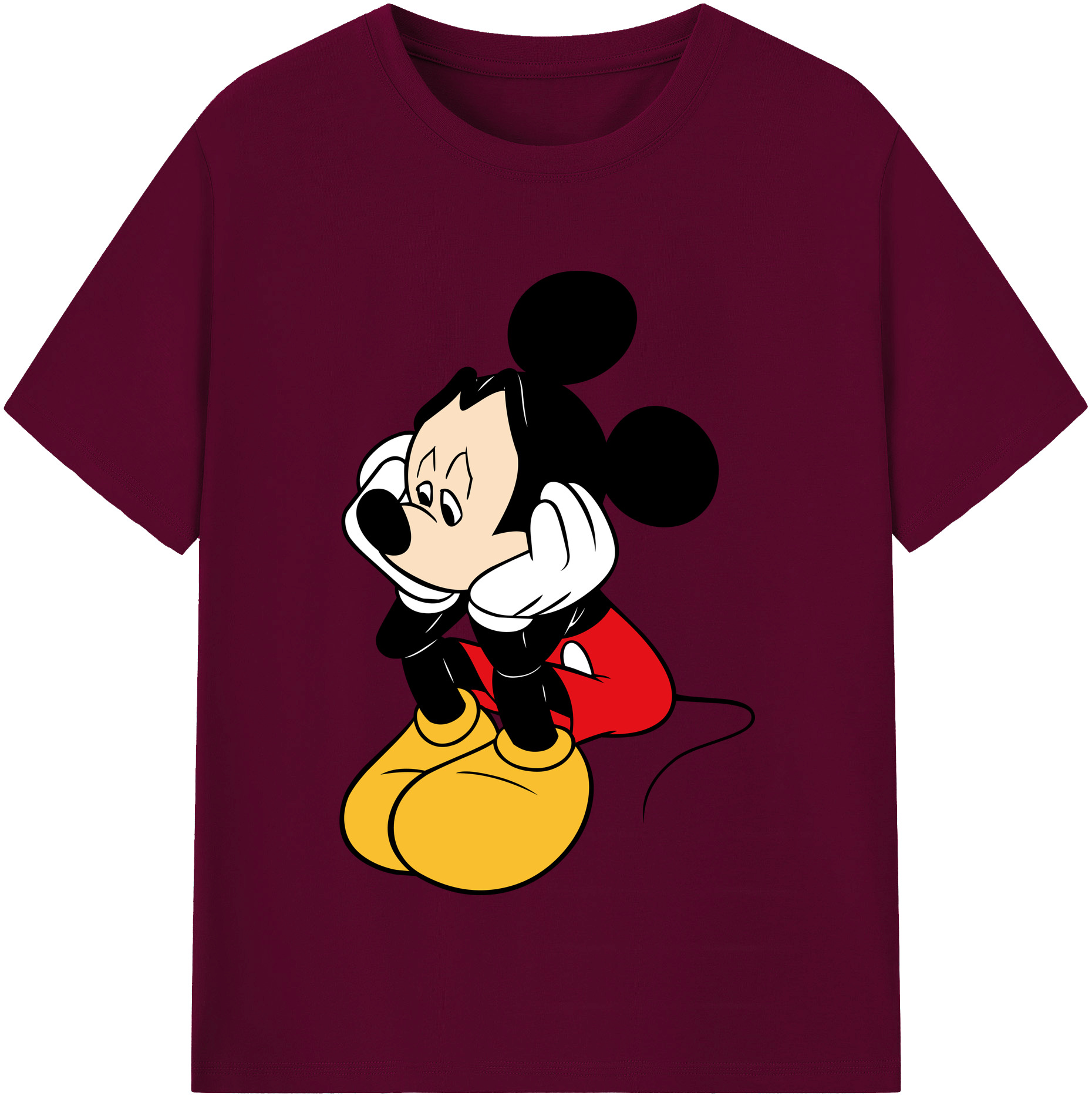 （画像用） ミッキーマウス Mickey Mouse レディースカジュアルプリントTシャツ（綿100％）